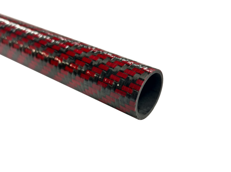 4" X 4 1/8" Red/Black Carbon Fiber Tube 72" Length - Clearwater